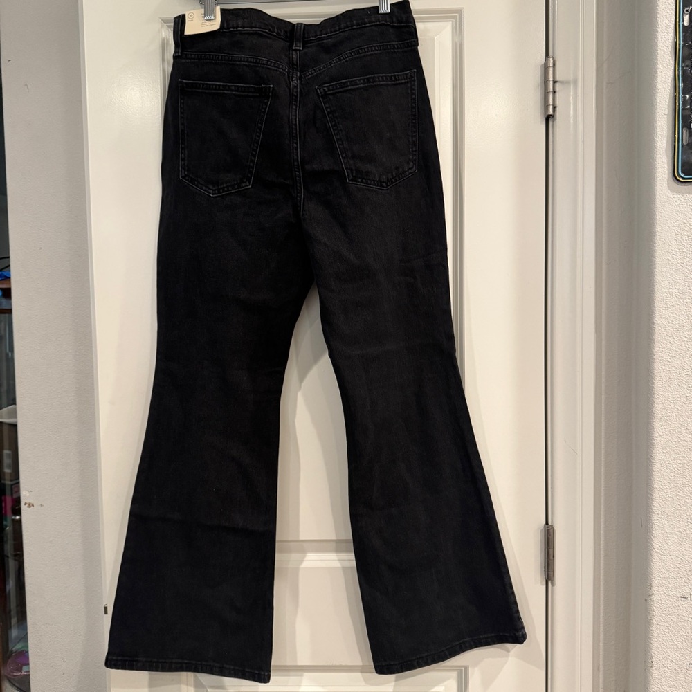 Universal Thread High Rise Flare Pants Black Jeans Size 10 /S Short New NWT - Picture 2 of 12